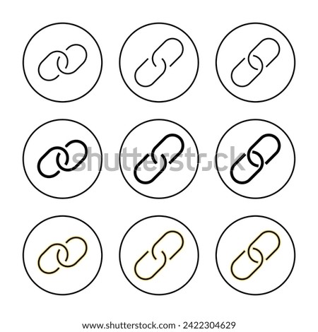 Link icon set vector. Hyperlink chain sign and symbol