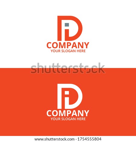 Letter DI Minimalist Concept Logo Template Vector, DI Logo Concept Stock fotó © 