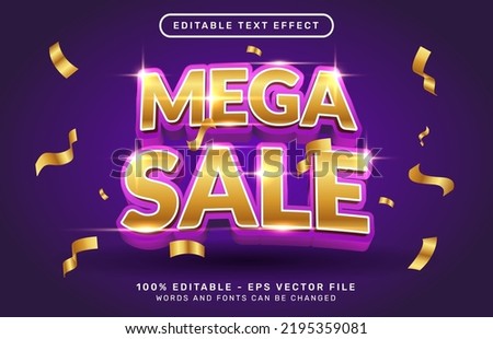 mega sale 3d editable text effect with light color template