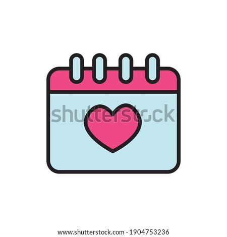 calendar valentine flat icon vector illustration logo for many purpose