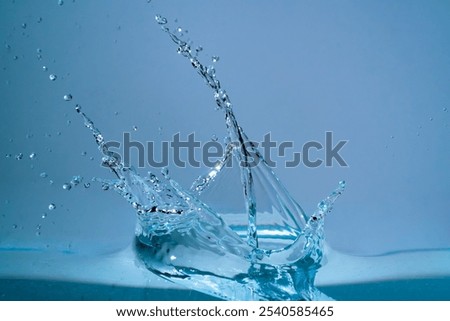 Image, Stock Photo Water drop above wavy surface