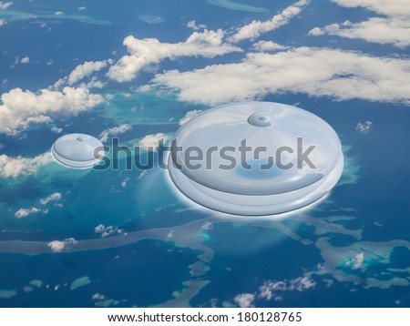 2 UFOs fly at great speed over a coral reef on planet earth. Is this an Alien invasion?