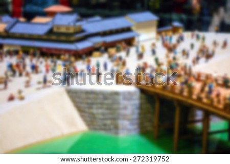 Historical \'Oedo Period\' of Japan, bustling busy streets. (Blur style image)