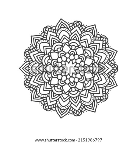 mandala pattern coloring book, page, tattoo, image - Mandala Vector Ilated in Black and Revelation and Revelation - Vector Illustration