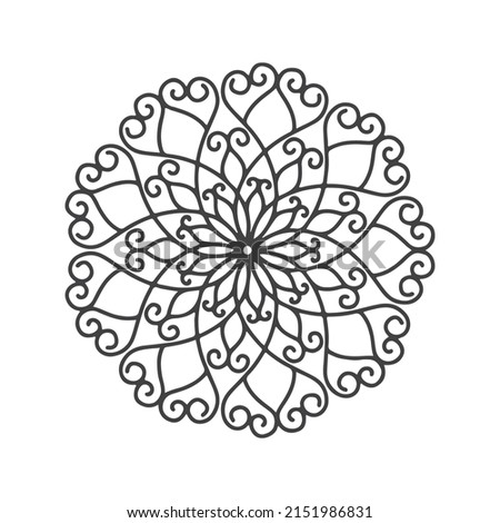 mandala pattern coloring book, page, tattoo, image - Mandala Vector Ilated in Black and Revelation and Revelation - Vector Illustration