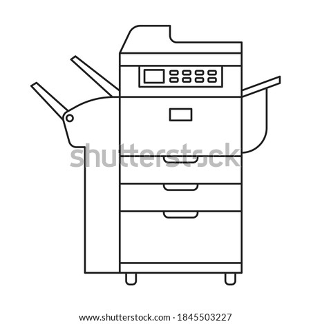 Printer vector icon.Outline vector icon isolated on white background printer.