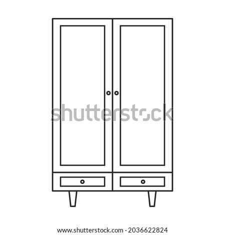 Cupboard vector icon.Outline vector icon isolated on white background cupboard.
