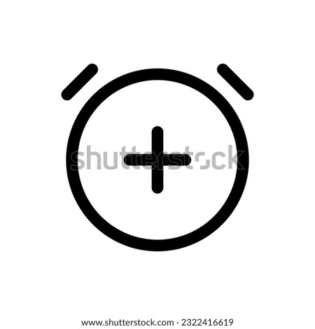 Simple Add Alarm icon. The icon can be used for websites, print templates, presentation templates, illustrations, etc