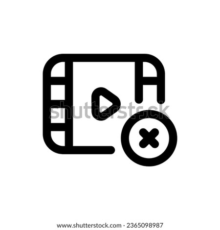 Delete Video icon in trendy flat style isolated on white background. Delete Video silhouette symbol for your website design, logo, app, UI. Vector illustration, EPS10.