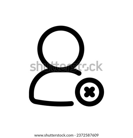 Delete Account icon in trendy outline style isolated on white background. Delete Account silhouette symbol for your website design, logo, app, UI. Vector illustration, EPS10.