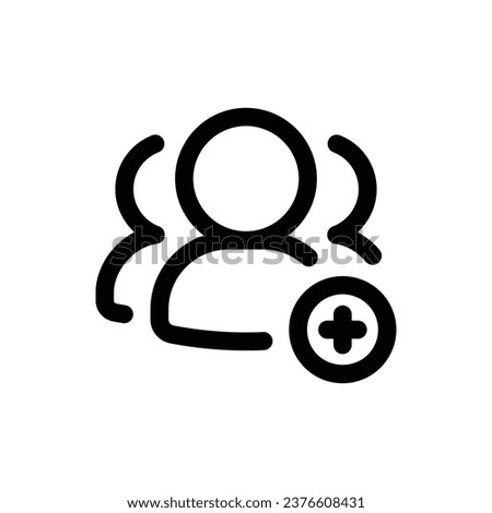 Join Group icon in trendy outline style isolated on white background. Join Group silhouette symbol for your website design, logo, app, UI. Vector illustration, EPS10.