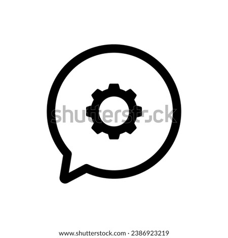Setting Chat icon in trendy outline style isolated on white background. Setting Chat silhouette symbol for your website design, logo, app, UI. Vector illustration, EPS10.