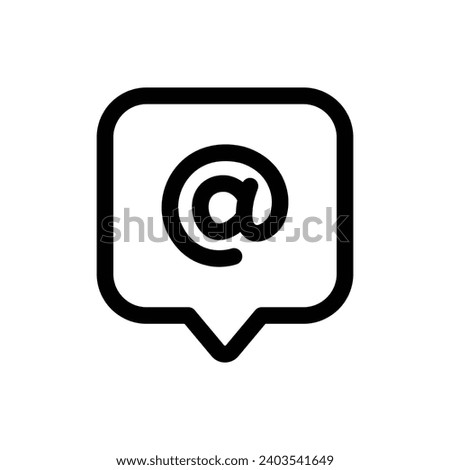 Mention icon in trendy outline style isolated on white background. Mention silhouette symbol for your website design, logo, app, etc.