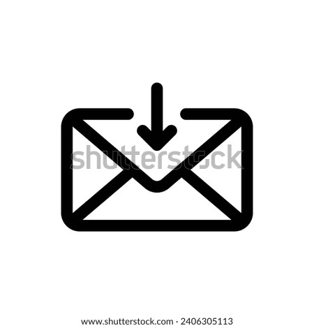 Inbox icon in trendy outline style isolated on white background. Inbox silhouette symbol for your website design, logo, app, UI. Vector illustration, EPS10.