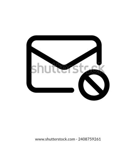 Block Email icon in trendy outline style isolated on white background. Block Email silhouette symbol for your website design, logo, app, UI. Vector illustration, EPS10.