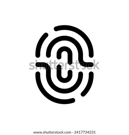 Fingerprint icon in trendy outline style isolated on white background. Fingerprint silhouette symbol for your website design, logo, app, UI. Vector illustration, EPS10.