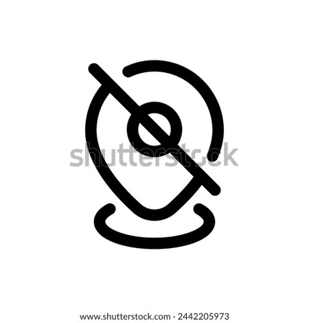 Disable Location icon in trendy outline style isolated on white background. Disable Location silhouette symbol for your website design, logo, app, UI. Vector illustration, EPS10.