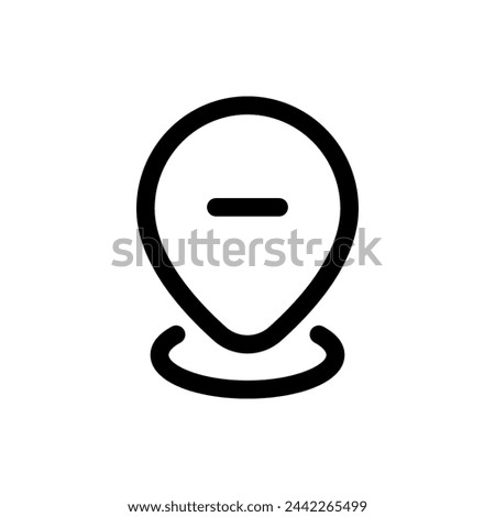 Remove Location icon in trendy outline style isolated on white background. Remove Location silhouette symbol for your website design, logo, app, UI. Vector illustration, EPS10.