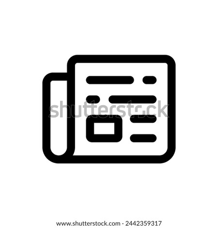 Newspaper icon in trendy outline style isolated on white background. Newspaper silhouette symbol for your website design, logo, app, UI. Vector illustration, EPS10.
