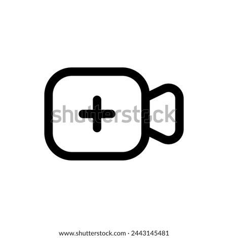 Add Video icon in trendy outline style isolated on white background. Add Video silhouette symbol for your website design, logo, app, UI. Vector illustration, EPS10.