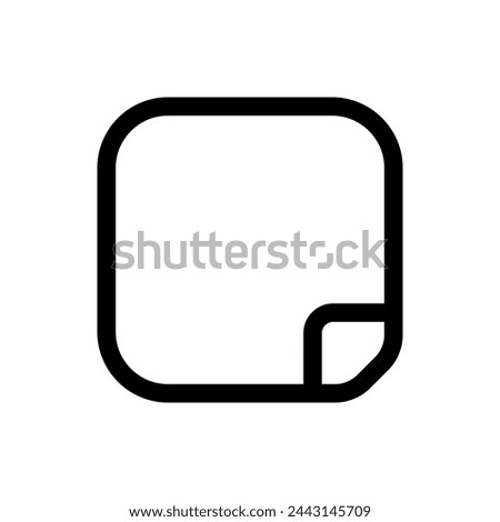 Sticky Note icon in trendy outline style isolated on white background. Sticky Note silhouette symbol for your website design, logo, app, UI. Vector illustration, EPS10.