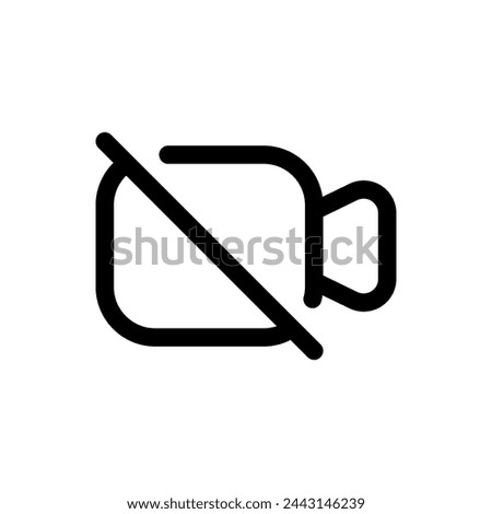 Camera Off icon in trendy outline style isolated on white background. Camera Off silhouette symbol for your website design, logo, app, UI. Vector illustration, EPS10.