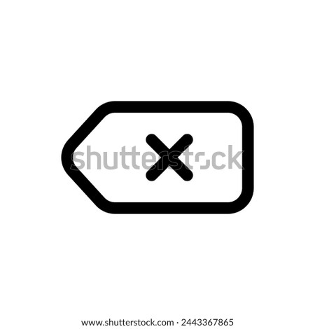 Backspace icon in trendy outline style isolated on white background. Backspace silhouette symbol for your website design, logo, app, UI. Vector illustration, EPS10.