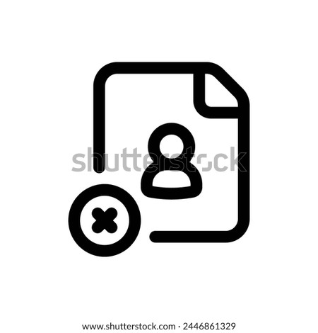 Simple CV Denied line icon isolated on a white background