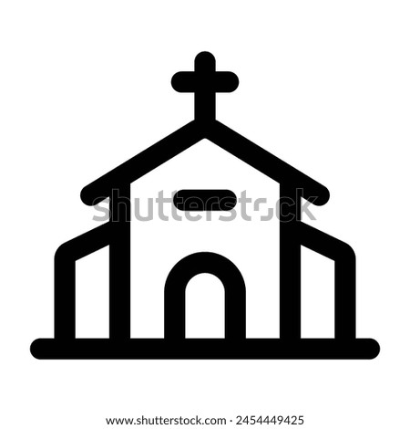 Simple Church icon. The icon can be used for websites, print templates, presentation templates, illustrations, etc