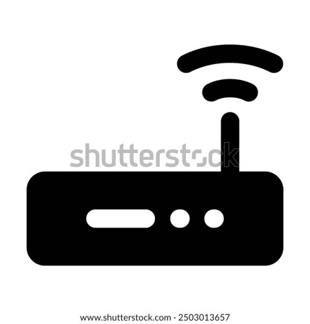 Simple Wifi Router glyph icon. The icon can be used for websites, print templates, presentation templates, illustrations, etc