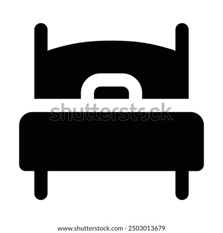 Simple Single Bed glyph icon. The icon can be used for websites, print templates, presentation templates, illustrations, etc