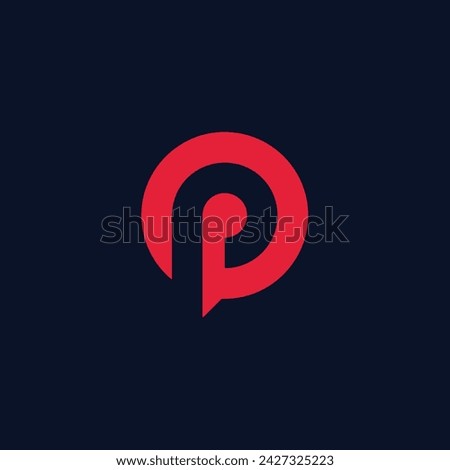 point letter p circle vector logo design template