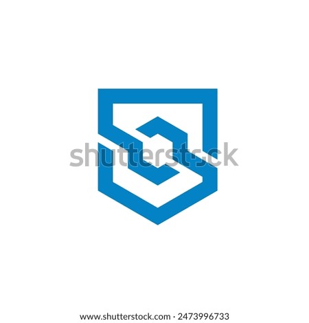 Geometric Shield Initial Letter S logo vector design template