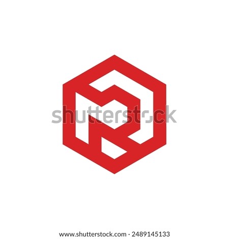 Abstract Hexagon Letter R logo vector design template