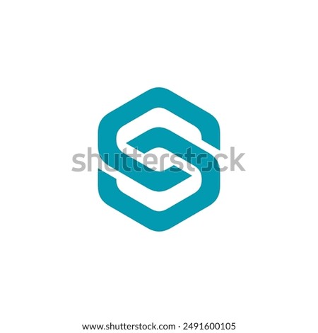 Hexagon Letter S Cube logo design vector template