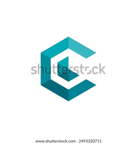 Hexagon Letter C logo design vector template