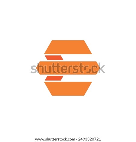 Hexagon Letter E logo design vector template