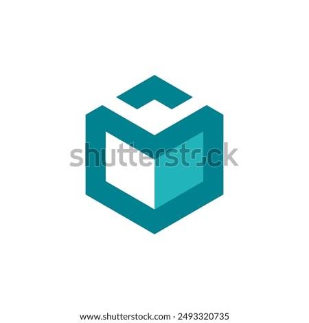 Abstract Hexagon Cube logo design vector template