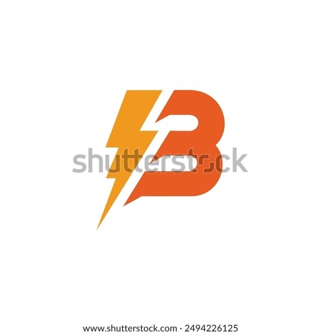 Bolt Lightning Letter B Logo design vector template