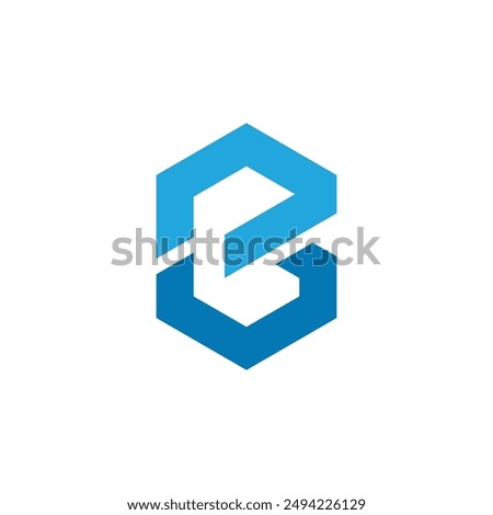 Hexagon Letter B logo design vector template