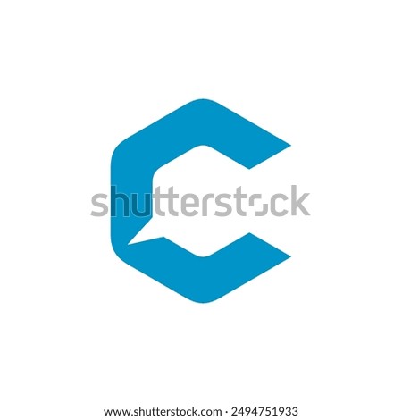 Hexagon Letter C Chat Logo design vector template