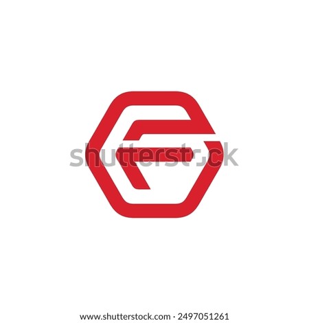 Hexagon Letter F Logo design vector template