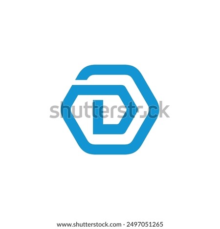 Hexagon Letter D Logo design vector template