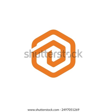 Hexagon Letter D Logo design vector template