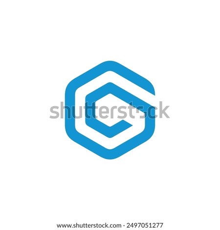 Hexagon Letter C Logo design vector template