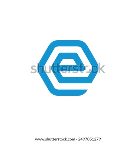 Hexagon Letter E Logo design vector template