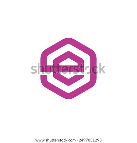 Hexagon Letter E Logo design vector template