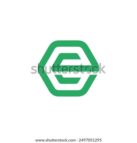 Hexagon Letter E Logo design vector template