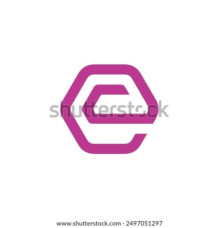 Hexagon Letter E Logo design vector template