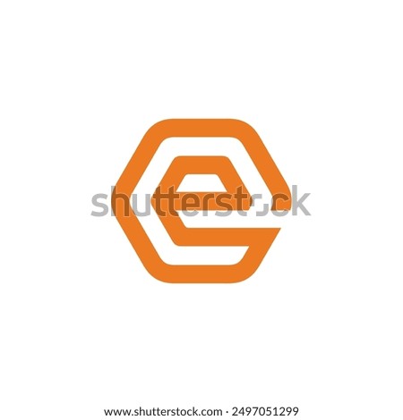 Hexagon Letter E Logo design vector template